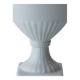 Neoclassical blue ceramic table lamp, pleated William Morris Acanthus shade.