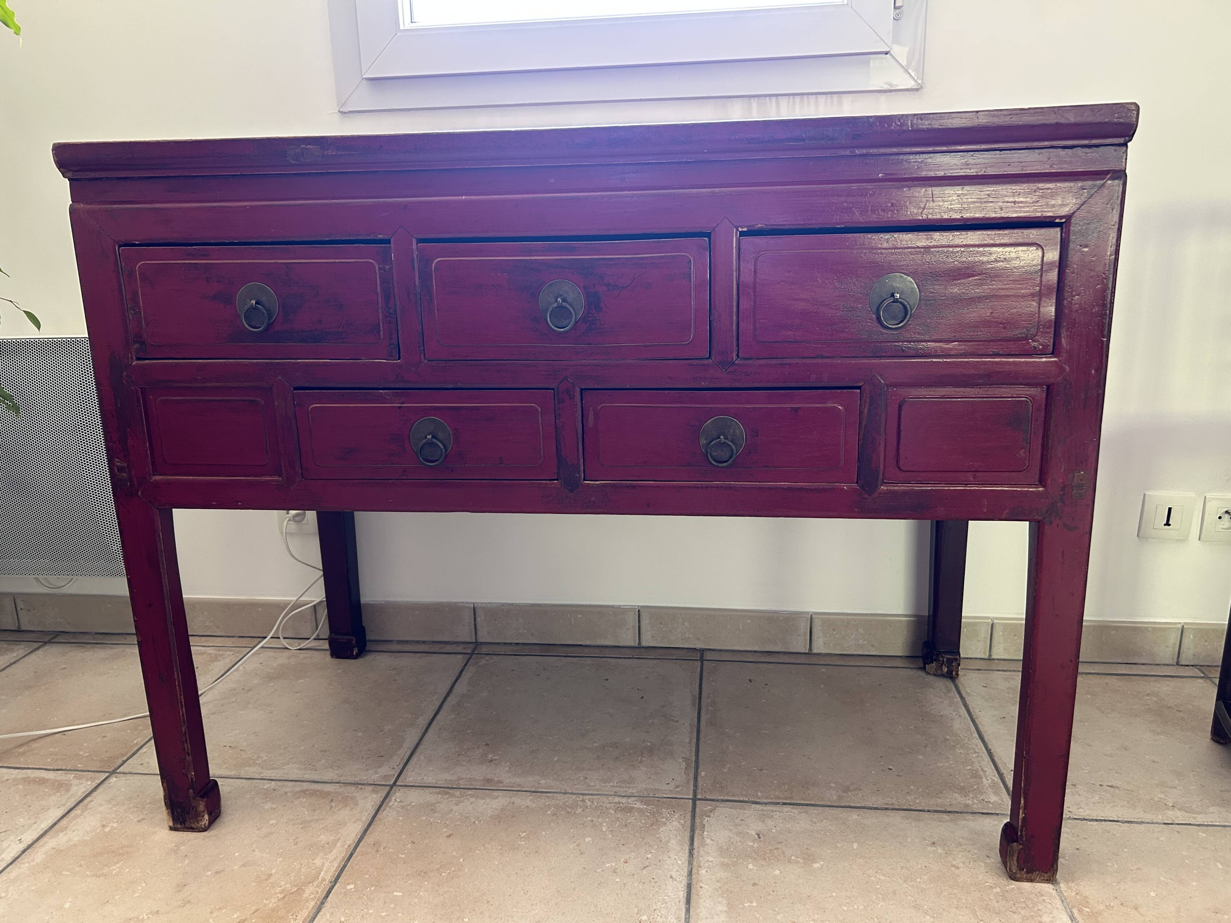 Commode, console chinoise