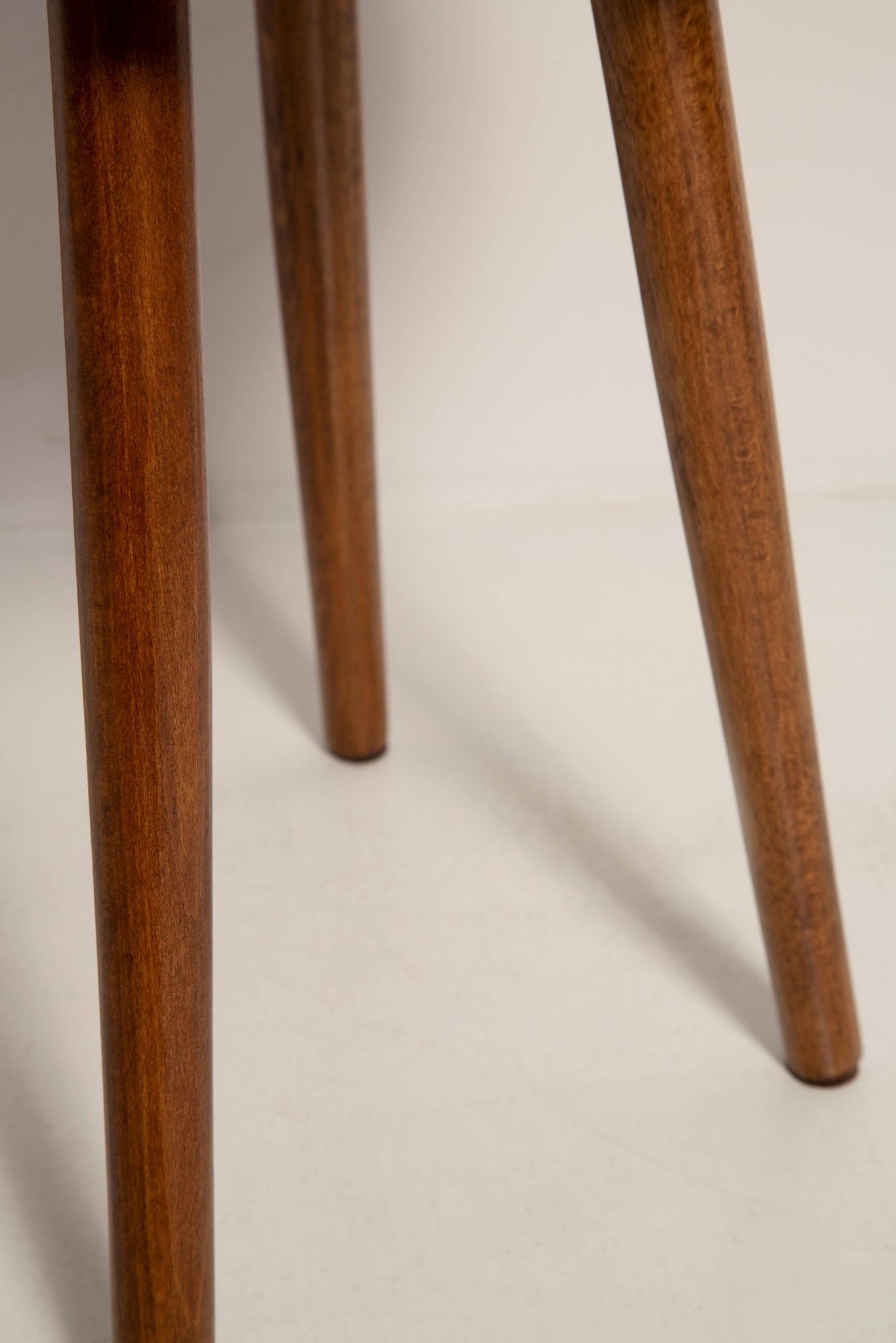 Set of two shiny purple velvet stools from the mid-century, Europe, 1960s.