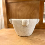 Old white grey marble mortar