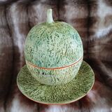 Old pottery ice bucket in majolica