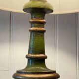 Vintage lamp in turned wood chic gold