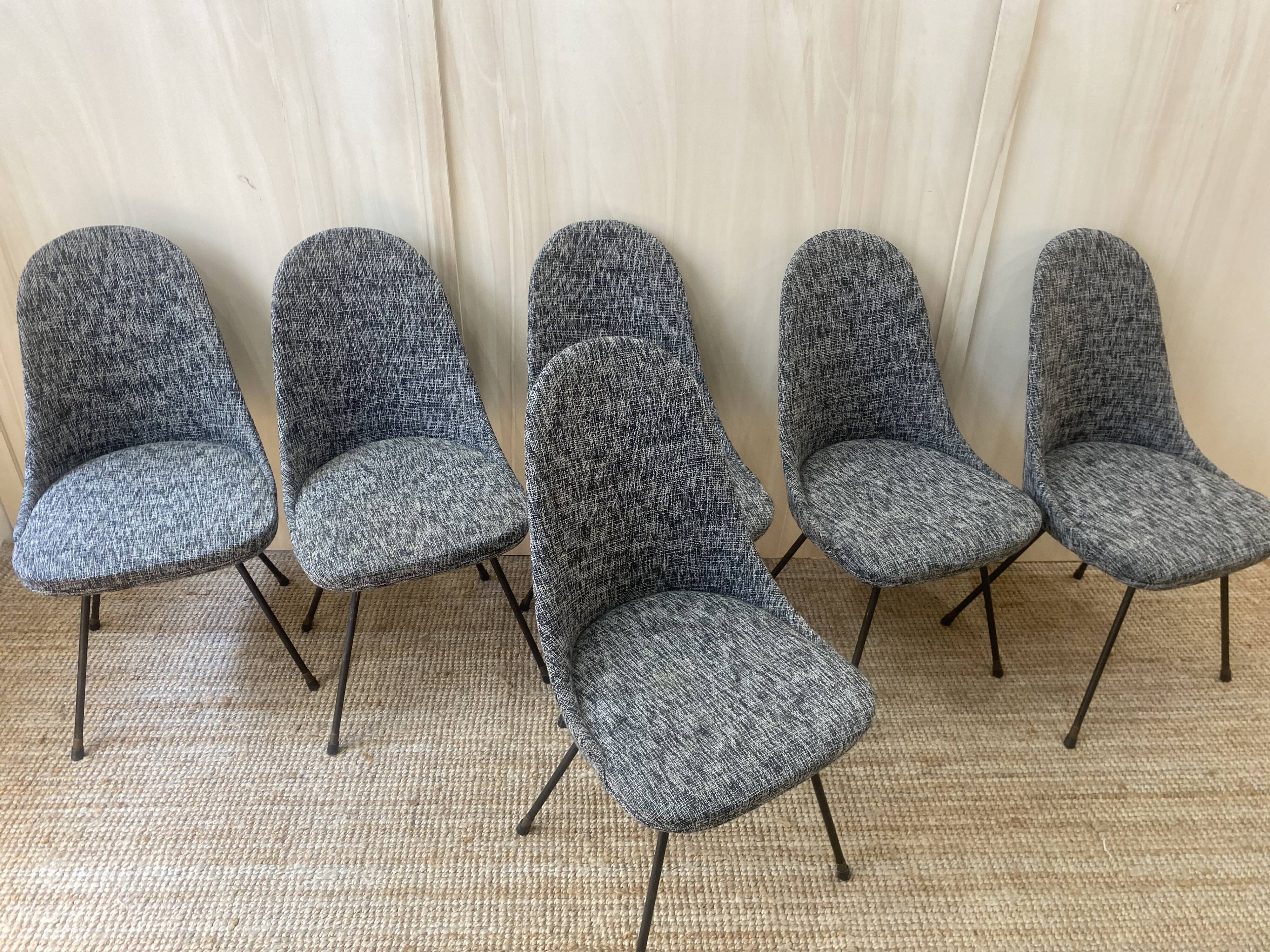 Set of 6 Italian chairs - 1960s -