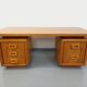 Large vintage double-sided executive desk in oak wood from the 70s