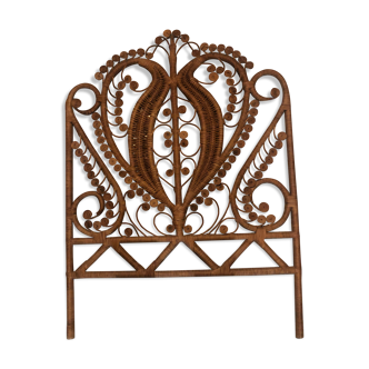 Peacock rattan headboard