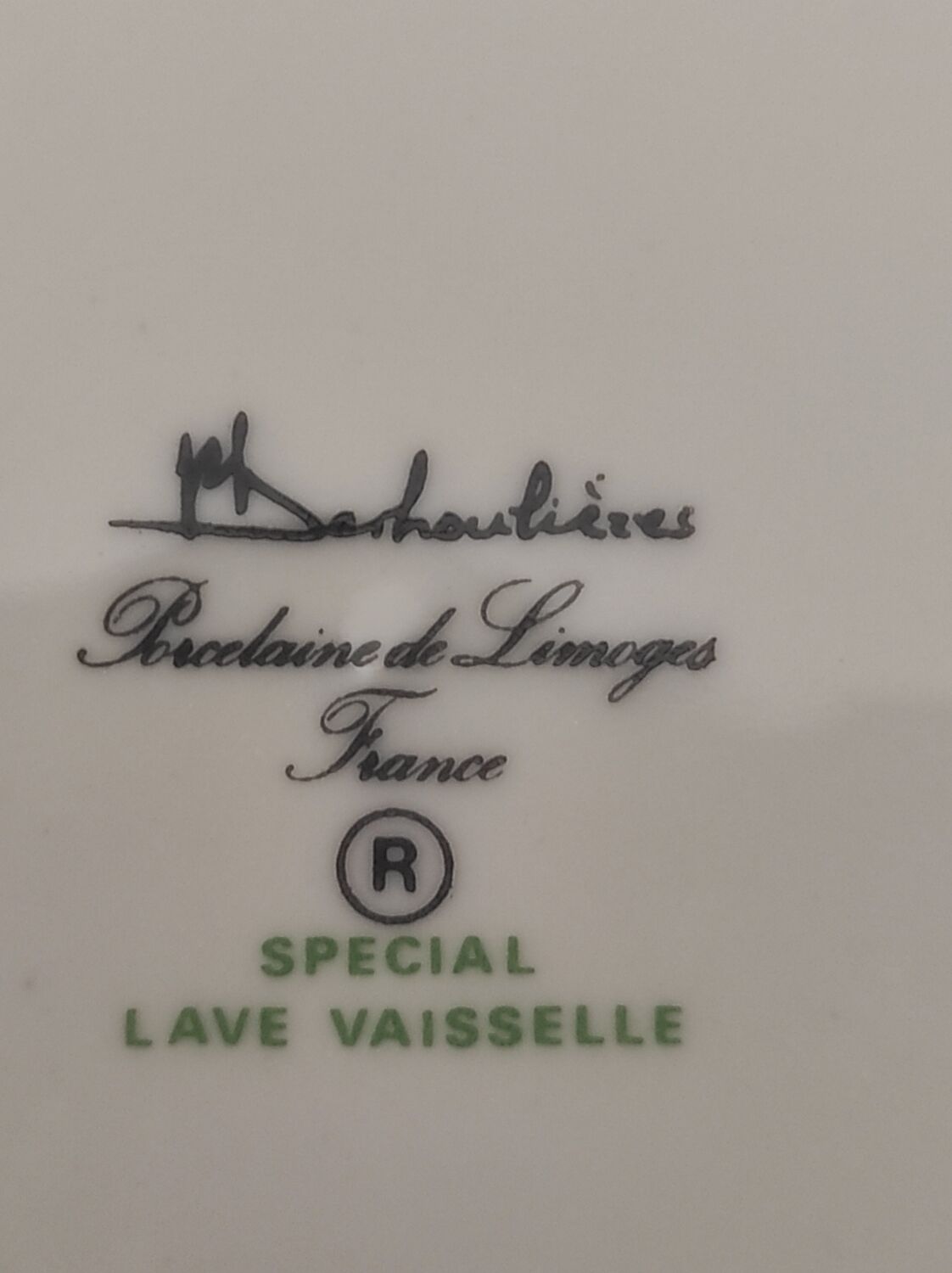 Set of 4 Limoges porcelain soup plates