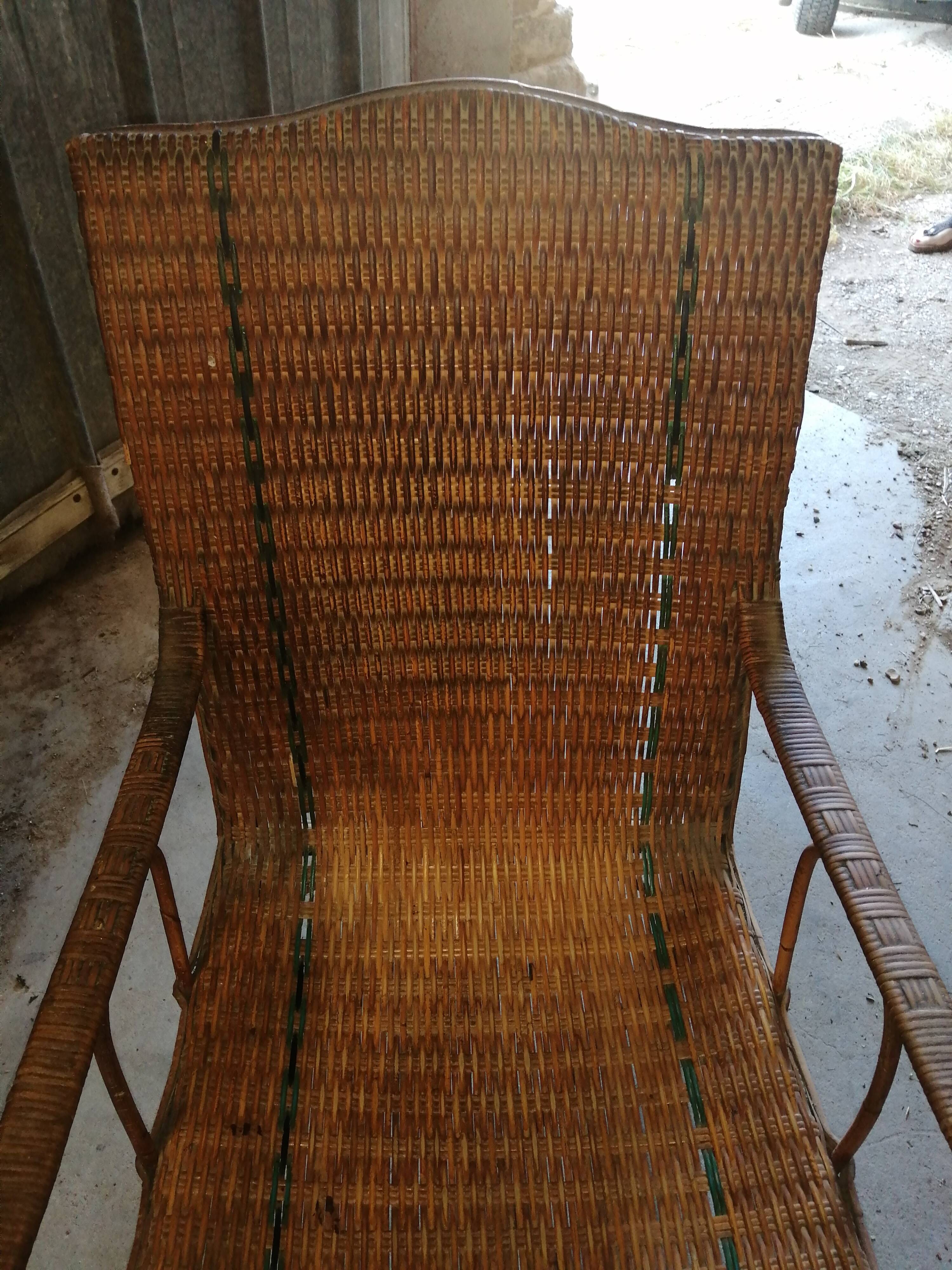 Vintage rattan / osier armchair