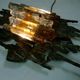 Large brutalist iron & ice Murano glass sconce / wall lamp, 1960s