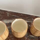 Grandjean Jourdan liqueur set in wood-effect glazed ceramic