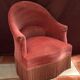 Pink velvet toad chair in the 1960s