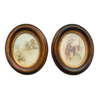 Pair of frames - old paintings