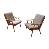 Paire de fauteuils Boomerang par Antonin Suman pour Ton Bystřice 1960