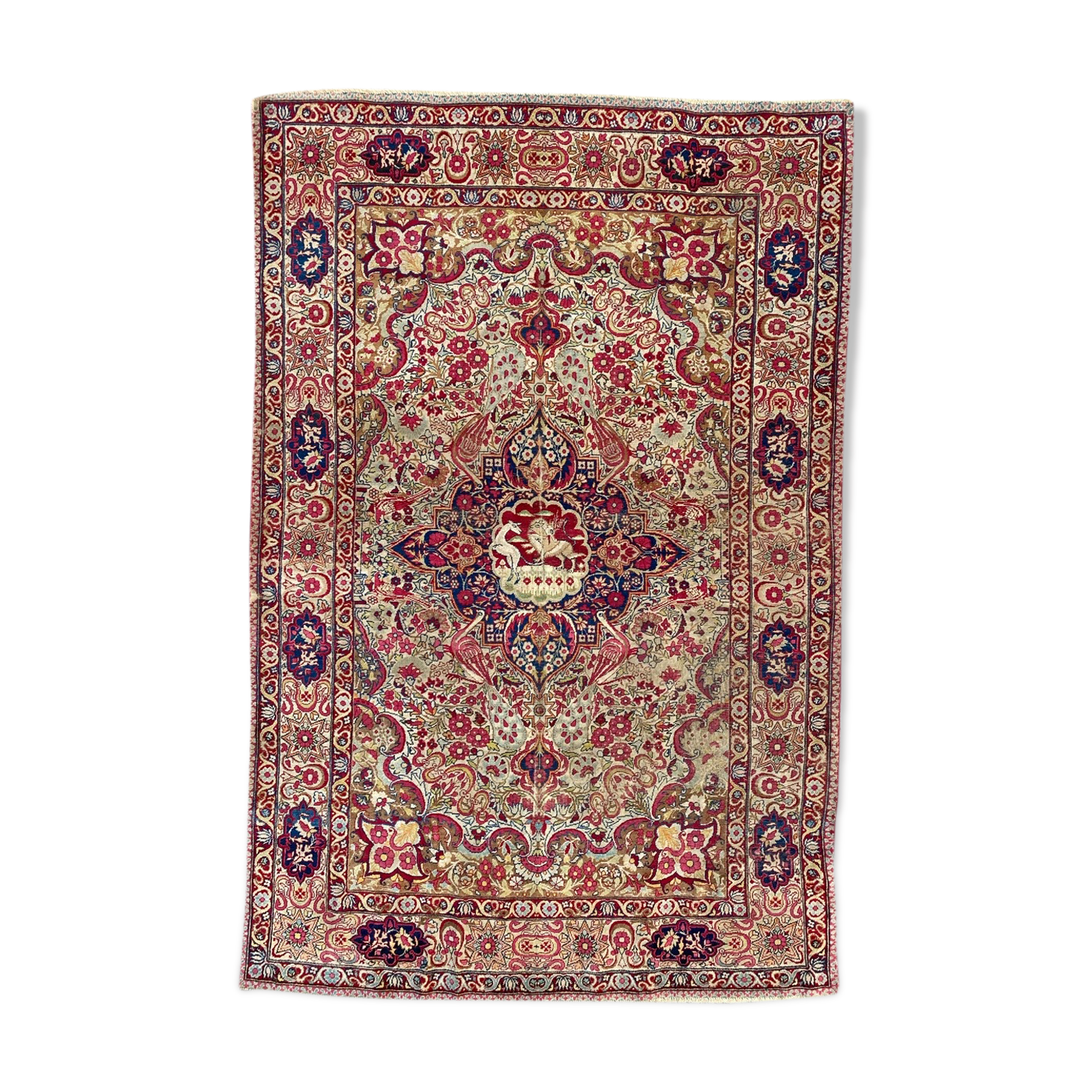 Nice old Persian kirman carpet wash 138x203 cm