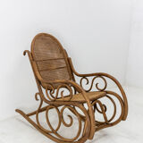 Rocking chair curved wood and cannage