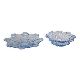 1970s pair of Glass Bowls , Czechoslovakia