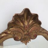 Gilded wooden mirror decoration shell Louis XIV