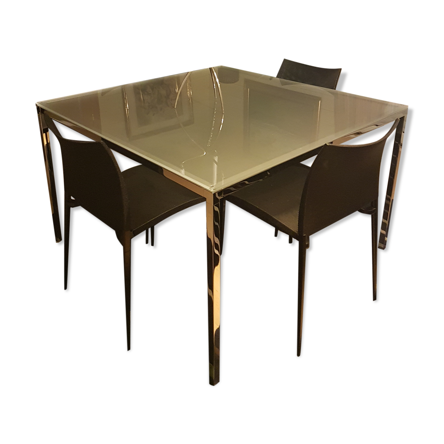 Desalto square glass table