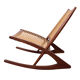 Rocking chair de style Fredrik Kayser des années 50 en teck.