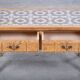 Oak Hall Piece with Tiles by Henning Kjærnulf, Denmark, 1960s