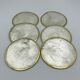 Set of 6 coasters in mother-of-pearl and brass