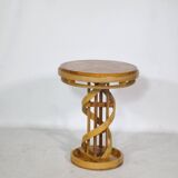 Solid wood side table Design Cherry wood DNA Helix Unique piece, 1980s