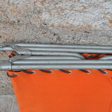 Sun lounger in orange fabrics 70s