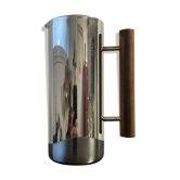 Pitcher in stainless steel and wood Scandinavian style Guy Degrenne France vintage