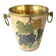 French vintage cloisonne champagne bucket with grape and vine design