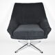 Mid-century armchair Shell, Deutsche Democratic Republic, DDR, 1960s, Black Cord, Chrome