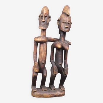Wooden couple sculpture