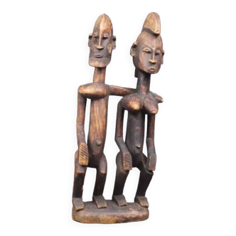 Wooden couple sculpture