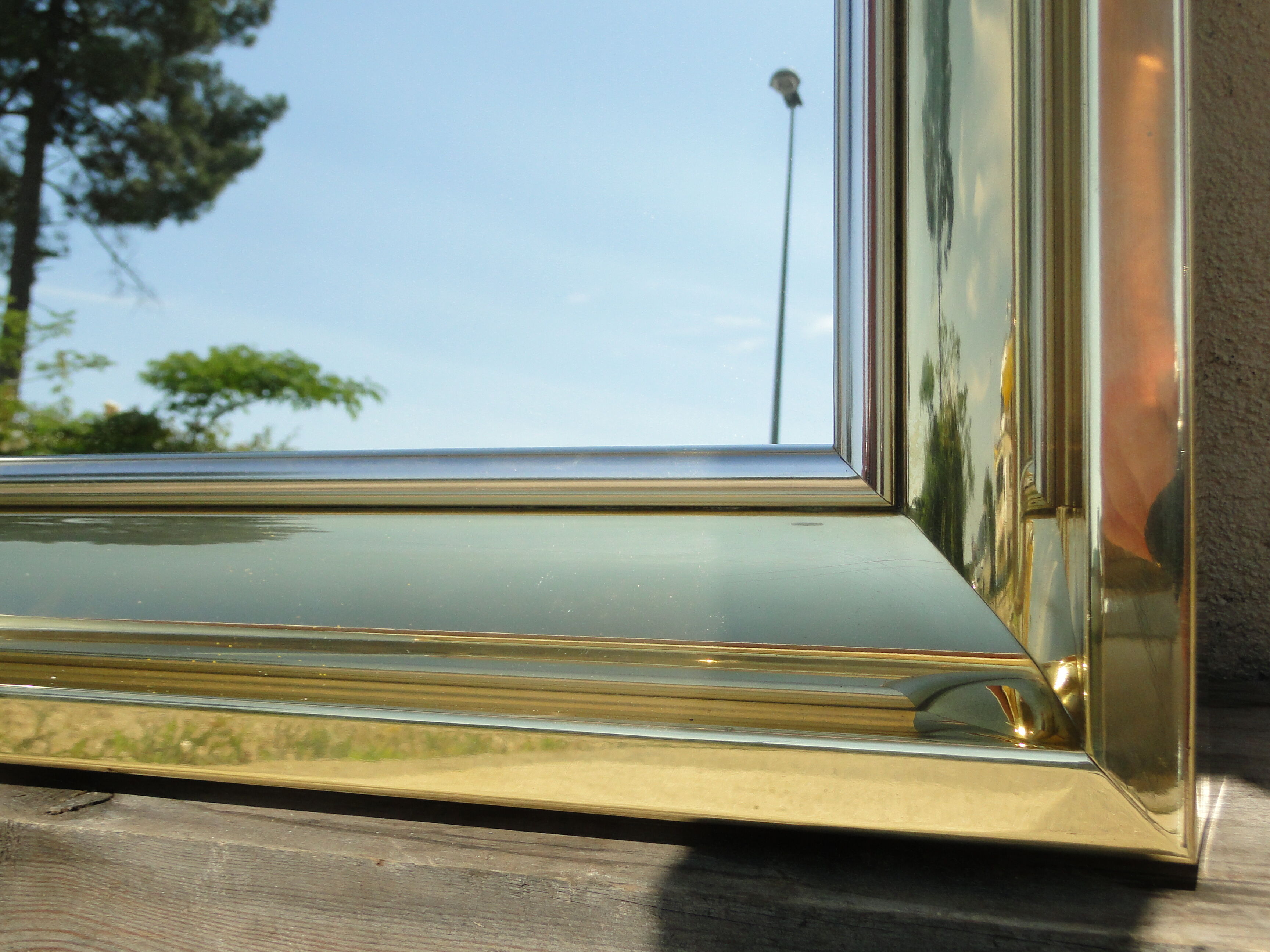 Vintage brass mirror 1970 France