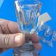 Lot of 4 small glass on foot faceted 18th century era