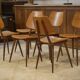 Set of 6 oak chairs from the 1960s.