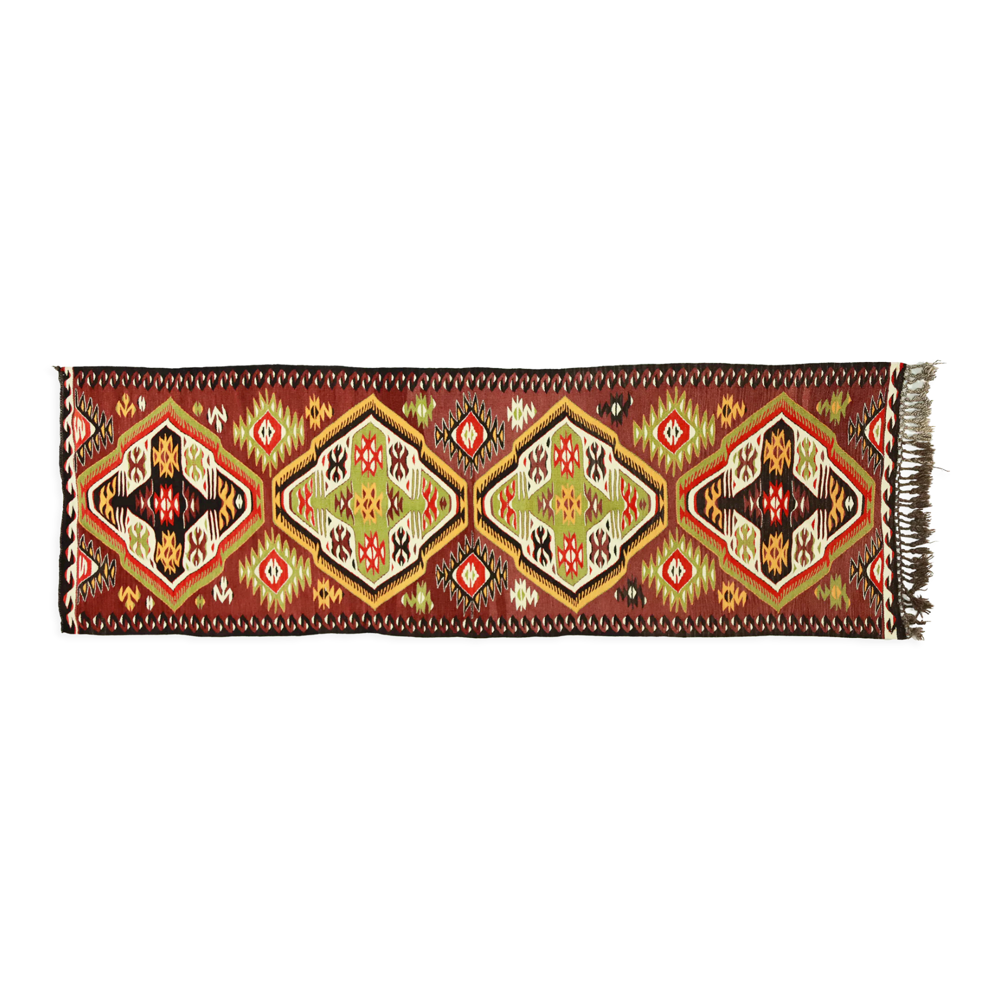 Anatolian handmade kilim rug 282 cm x 90 cm