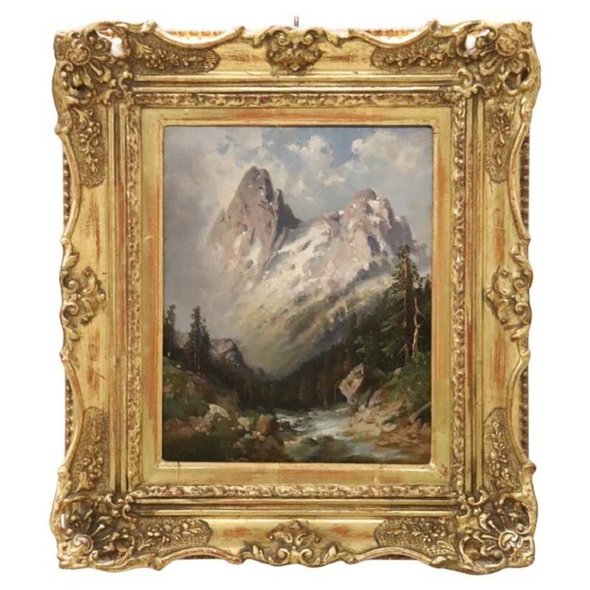 Mountain Landscape, Oil Painting On Board