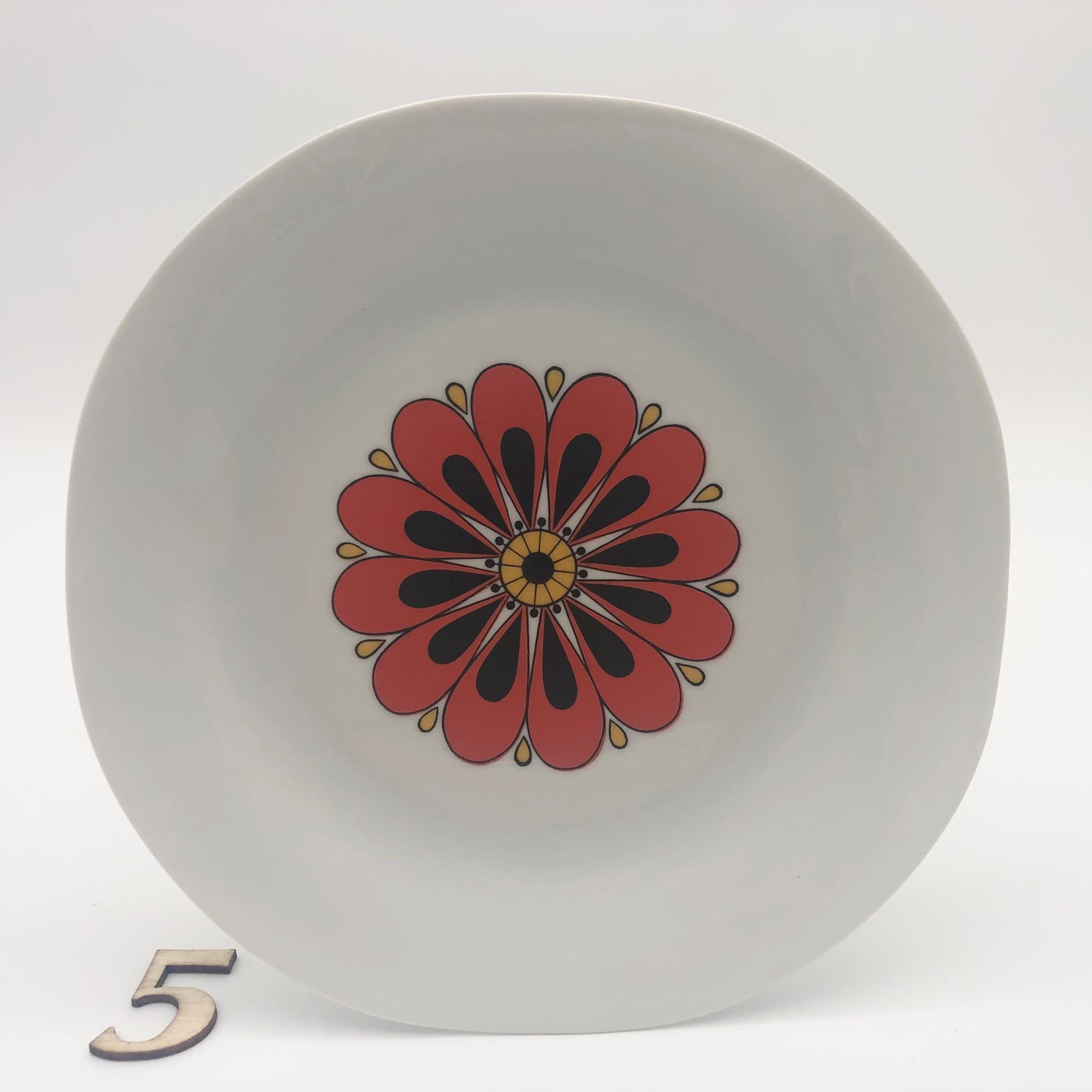 Jacques-André Souchet for Massé Surget set of six plates and a dish
