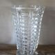 Vintage transparent cut glass pedestal vase