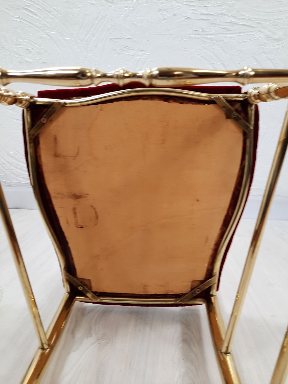 Pair of chiavarine chairs, brass