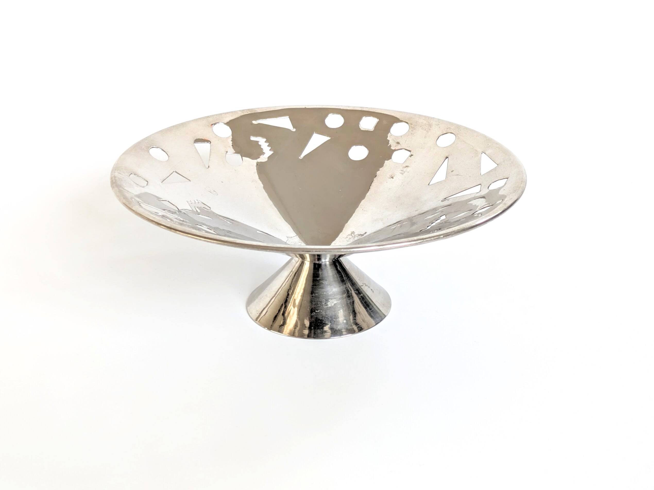 1980s Memphis Style Fruit Bowl | Stainless Steel
