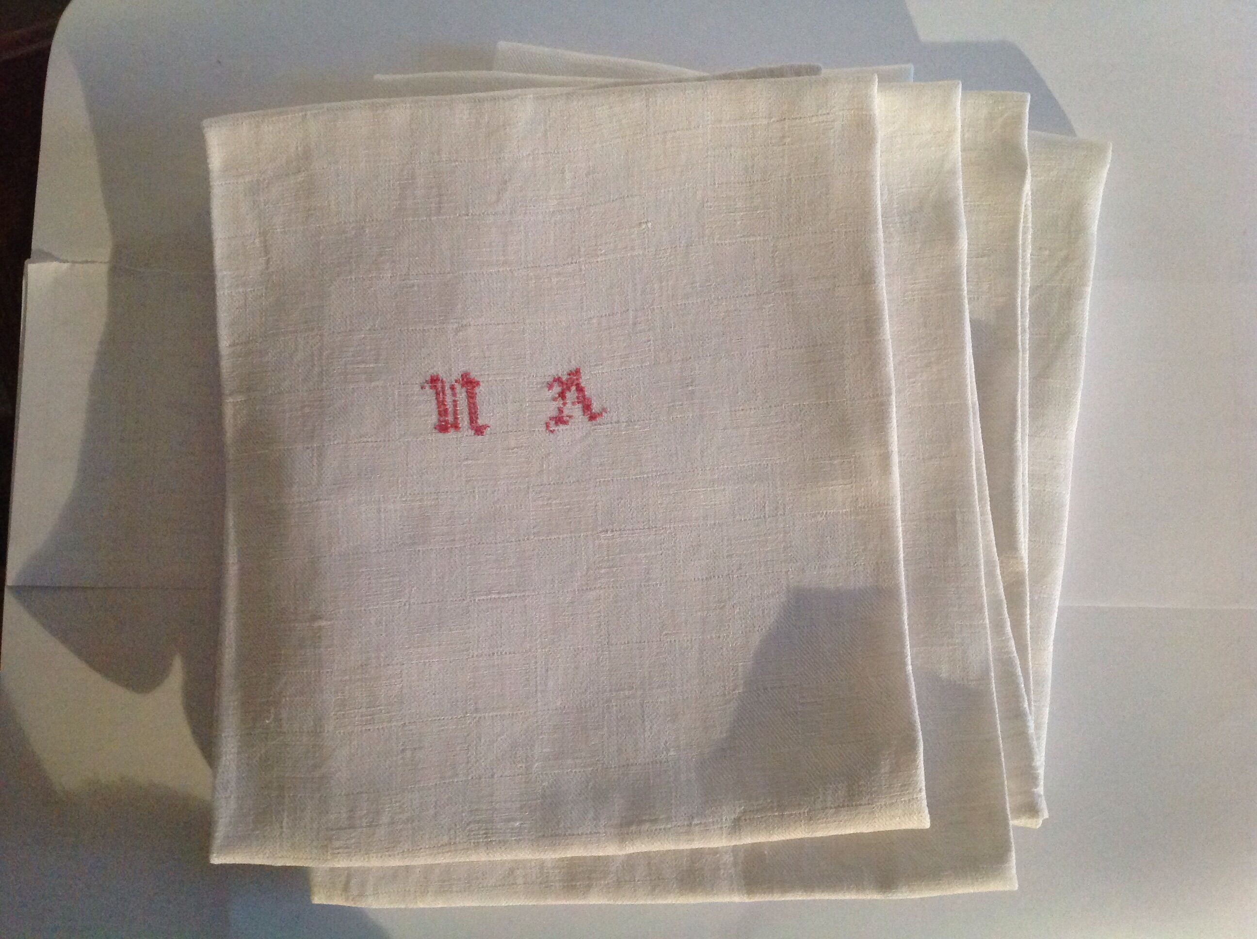 5 cotton damask monogrammed towels