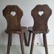 Pair of antique Alsatian wooden chairs