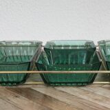 Plateau apéritif Arcoroc vert émeraude et doré