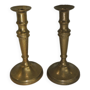 paire de bougeoirs en - bronze