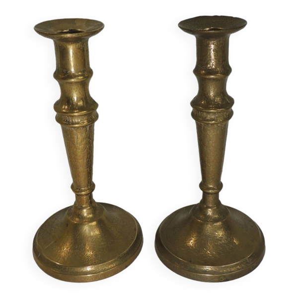 Paire de bougeoirs en bronze / Vintage