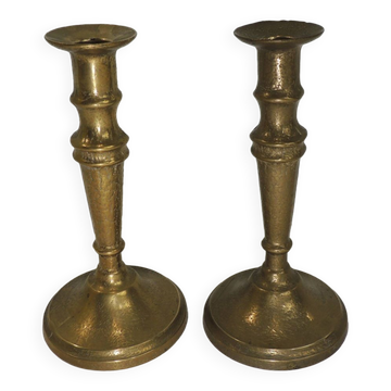 Paire de bougeoirs en bronze / Vintage