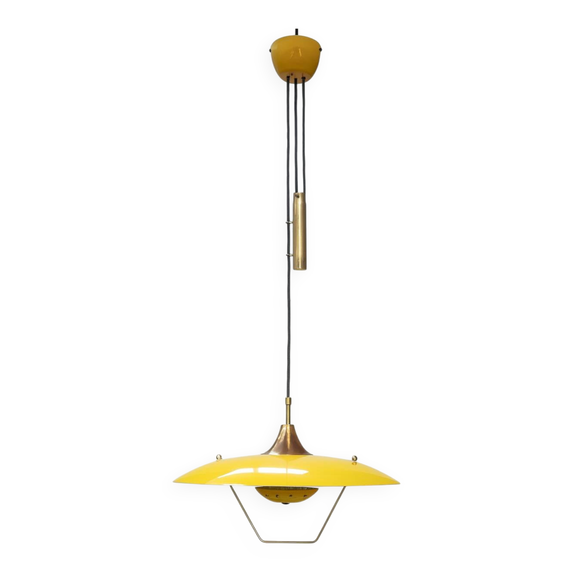 Hanging lamp with counterweight Italy 1950s