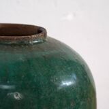 Antique emerald green enamelled vase (circa 1820) #36