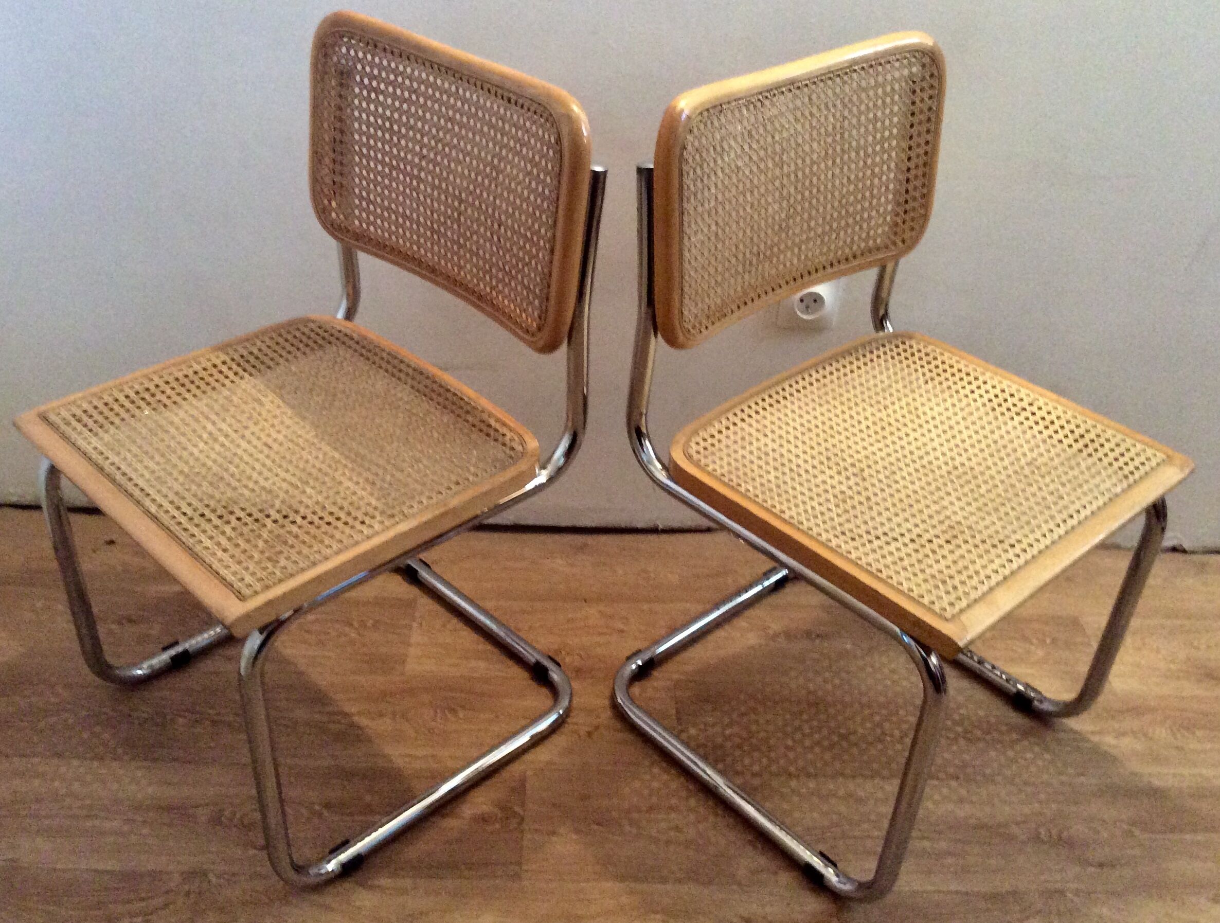 Pair of chairs Marcel Breuer Cesca B32