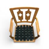 "José" armchair in solid oak by Guillerme & Chambron for Votre Ma